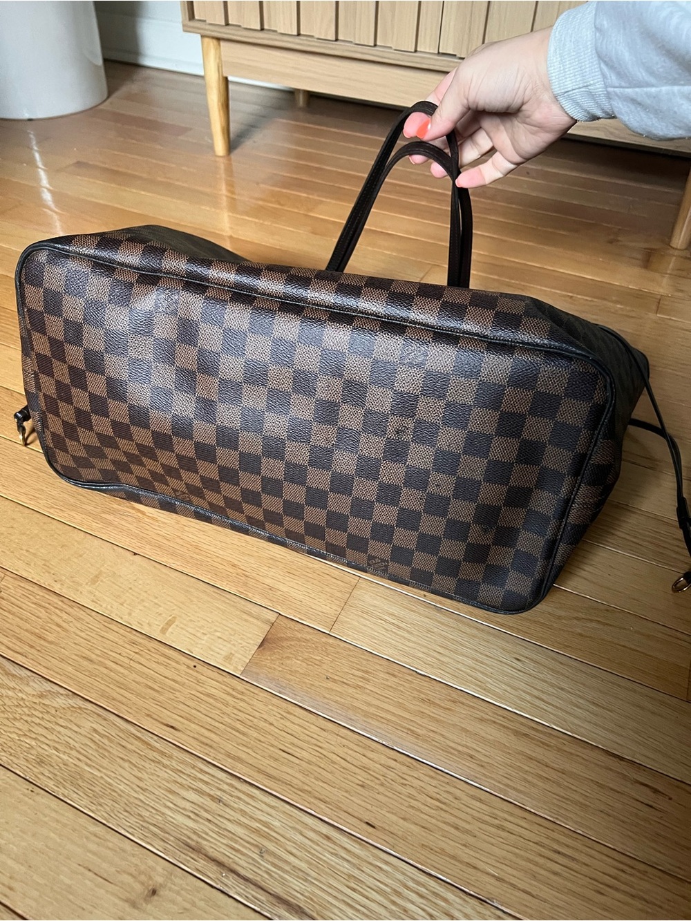 AUTHENTIC | Louis Vuitton Neverfull Size GM Damier Ebene, Brown| No Pouch - Picture 2 of 11